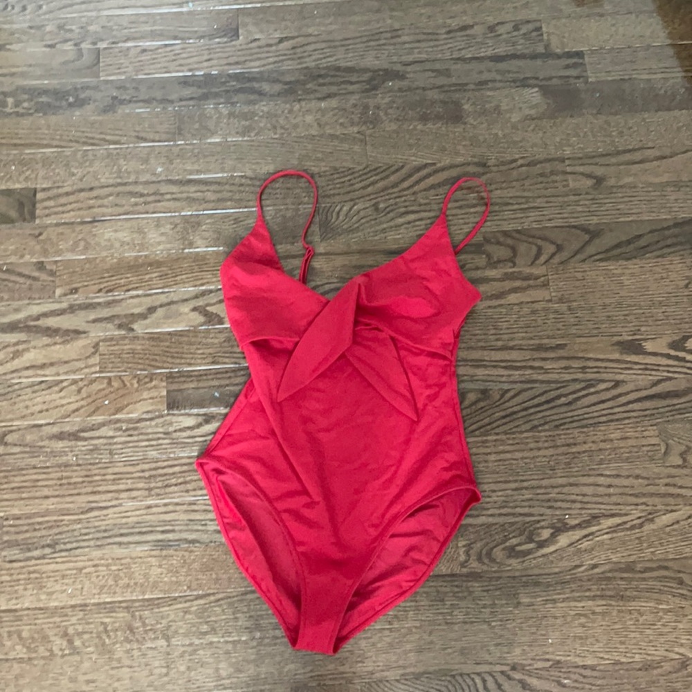 Wilfred Red Bodysuit with Tie Front. M